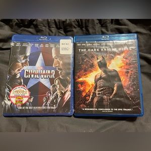 Marvel Captain America Civil War DC The Dark Knight Rises DVD Bundle